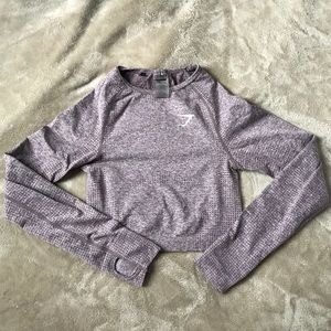 Gymshark// Long Sleeve Seamless Crop Top// Purple